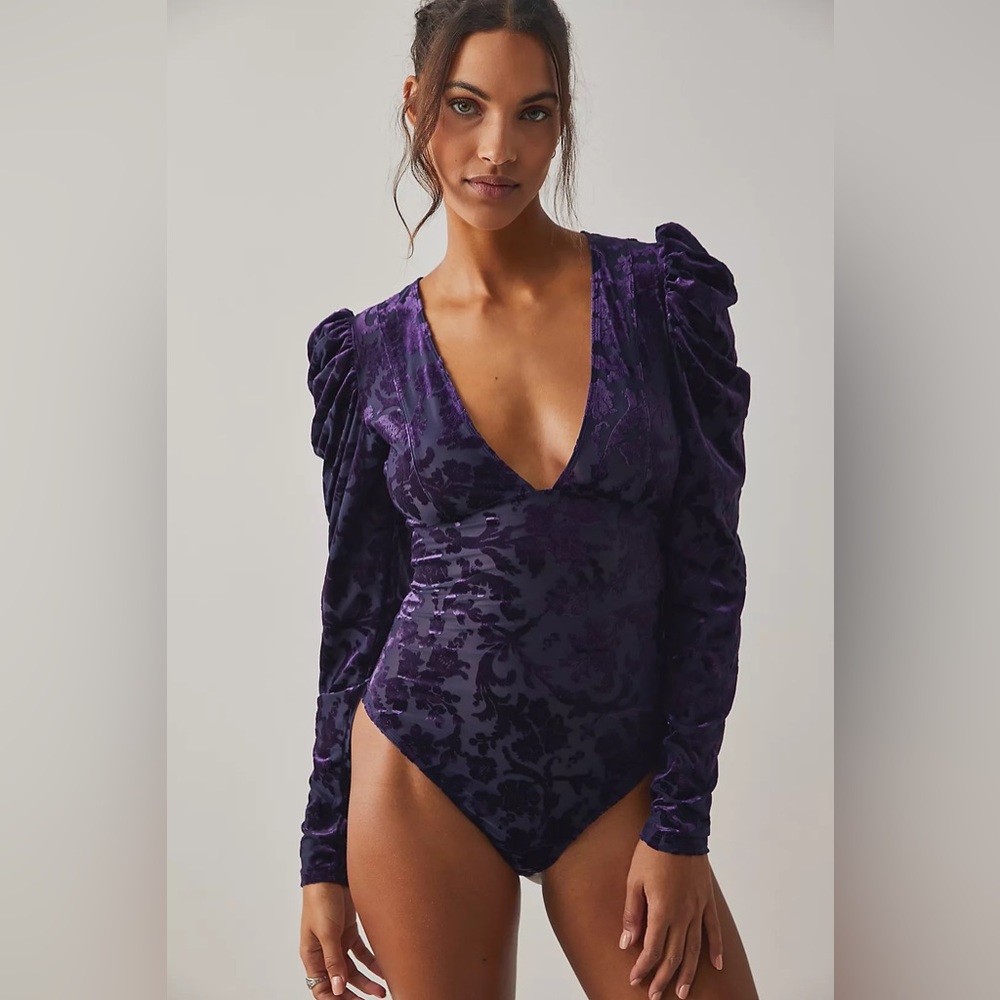 NWT Free People Magic Hour Bodysuit . Color Deep Sea. size XS.